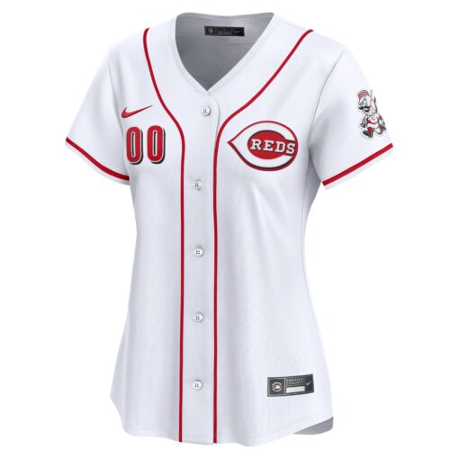 Women's Cincinnati Reds White Home Limited Custom Jersey - Image 2