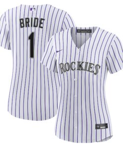 Women's Colorado Rockies White #1 Bride Home Jersey