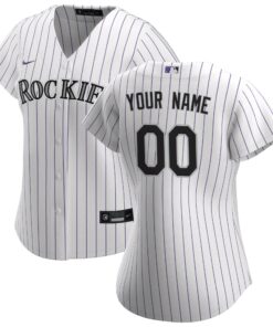 Women's Colorado Rockies White Home Custom Jersey
