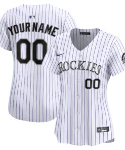 Women's Colorado Rockies White Home Limited Custom Jersey