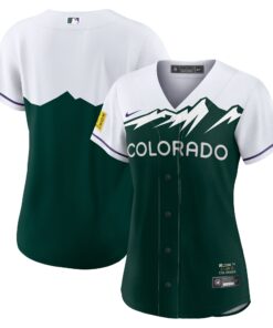 Women's Colorado Rockies White/Forest Green City Connect Team Jersey