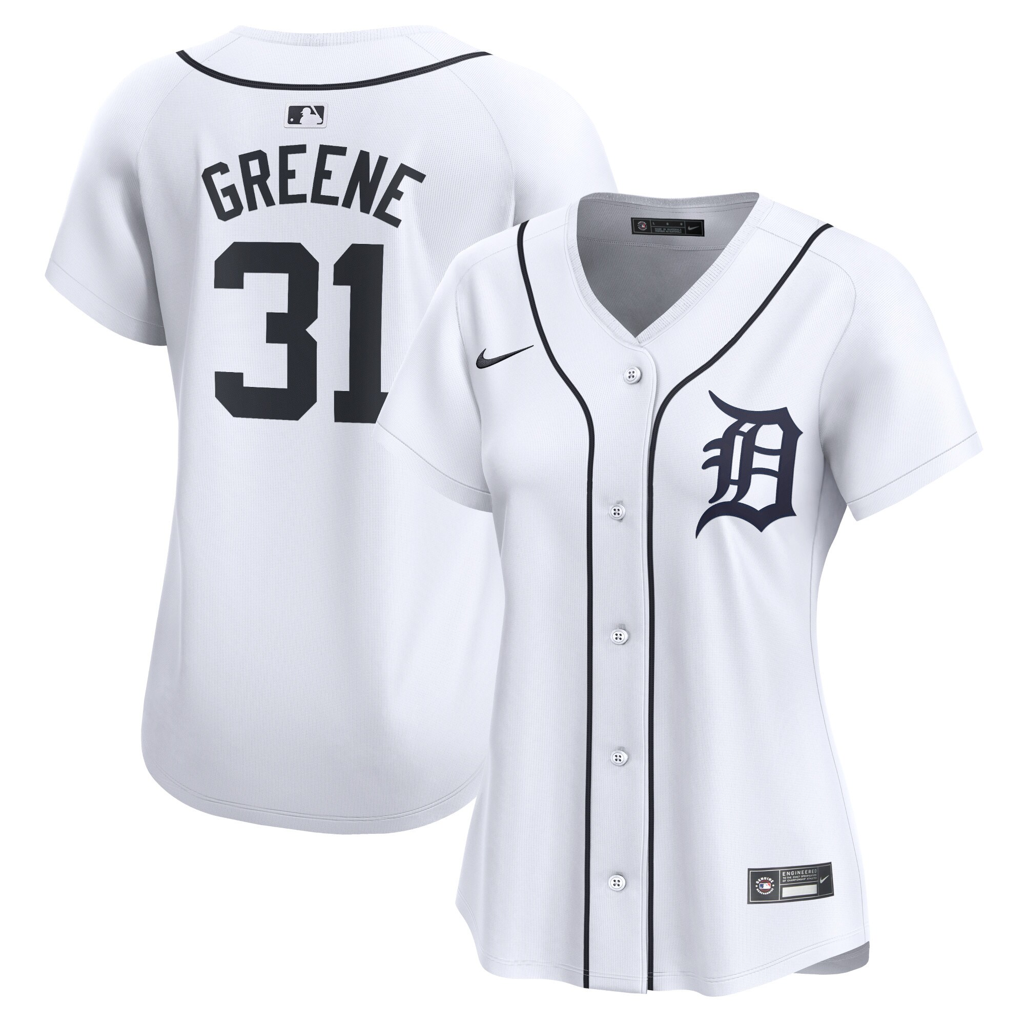 Women's Detroit Tigers Riley Greene White Home Limited Player Jersey