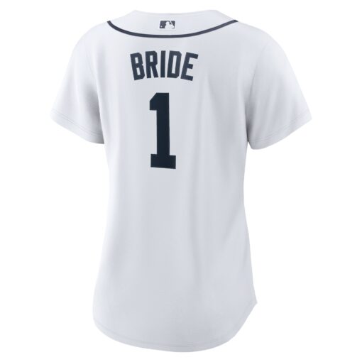 Women's Detroit Tigers White #1 Bride Home Jersey - Image 3