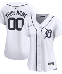 Women's Detroit Tigers White Home Limited Custom Jersey