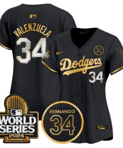 Women's Dodgers Fernando Valenzuela Memorial & 2024 World Series Patch Vapor Premier Limited Jersey