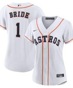 Women's Houston Astros White #1 Bride Home Jersey