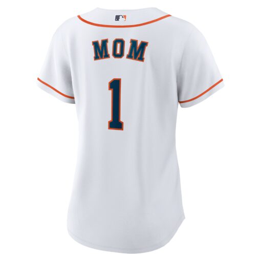 Women's Houston Astros White #1 Mom Home Jersey - Image 3