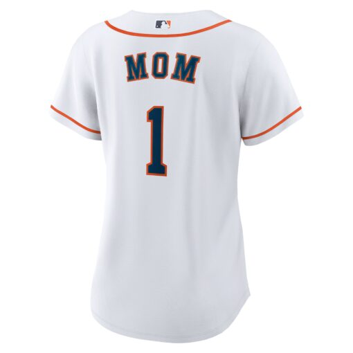 Women's Houston Astros White #1 Mom Home Jersey - Image 3