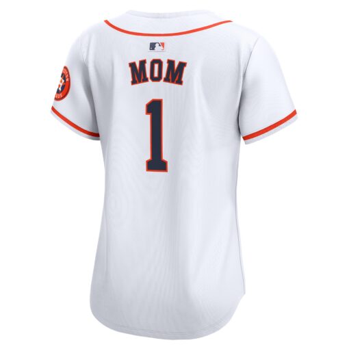 Women's Houston Astros White #1 Mom Home Limited Jersey - Image 3
