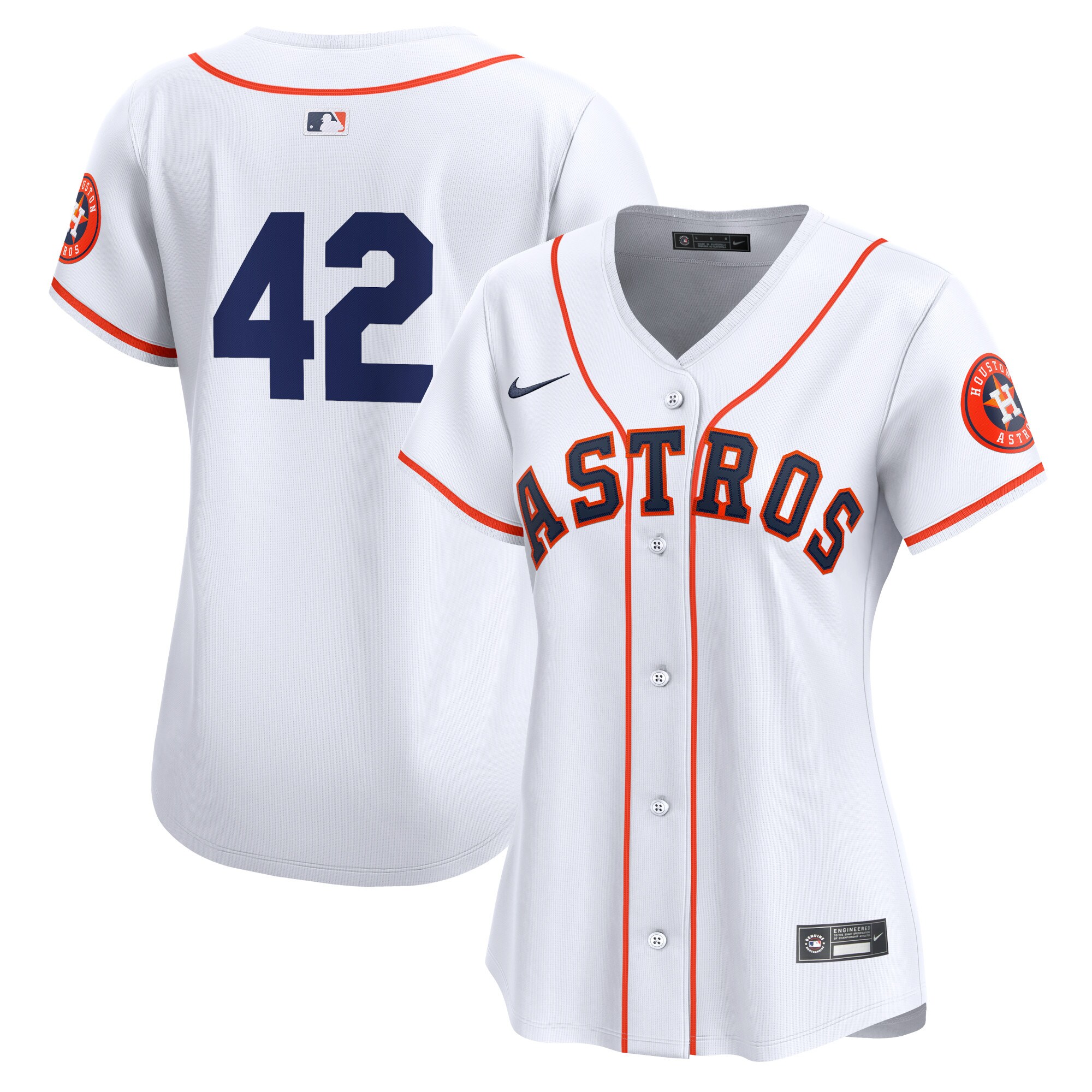Women's Houston Astros White 2024 Jackie Robinson Day Home Limited Jersey