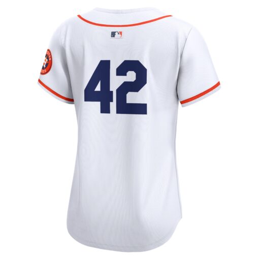 Women's Houston Astros White 2024 Jackie Robinson Day Home Limited Jersey - Image 3