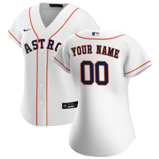 Women's Houston Astros White Home Custom Jersey