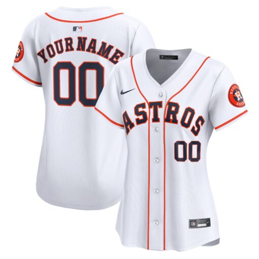 Women's Houston Astros White Home Limited Custom Jersey