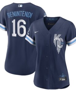 Women's Kansas City Royals Andrew Benintendi Navy City Connect Player Jersey