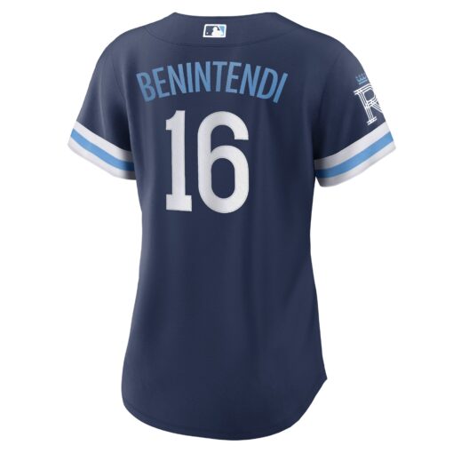 Women's Kansas City Royals Andrew Benintendi Navy City Connect Player Jersey - Image 3