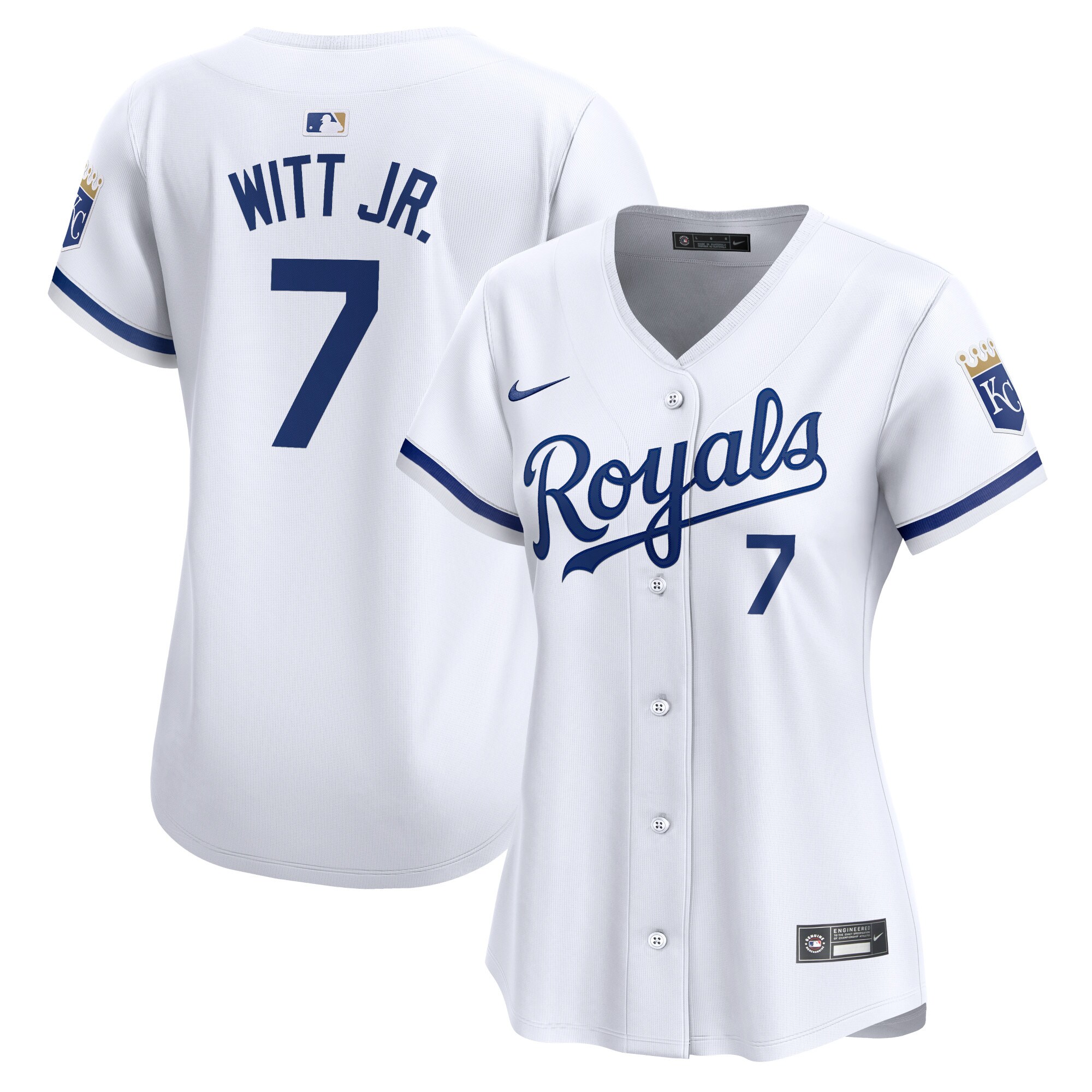 Women's Kansas City Royals Bobby Witt Jr. White Home Limited Player Jersey
