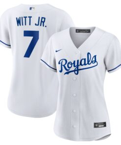 Women's Kansas City Royals Bobby Witt Jr. White Home Player Jersey