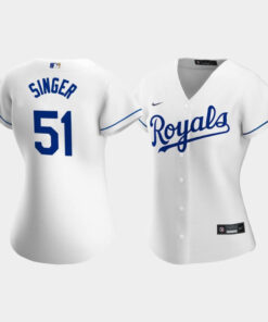 Women's Kansas City Royals Brady Singer 51 White Home Player Jersey Jersey