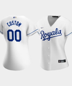 Women's Kansas City Royals Custom 00 White Home Player Jersey Jersey
