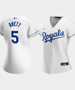 Women's Kansas City Royals George Brett 5 White Home Player Jersey Jersey