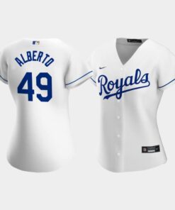 Women's Kansas City Royals Hanser Alberto 49 White Home Player Jersey Jersey