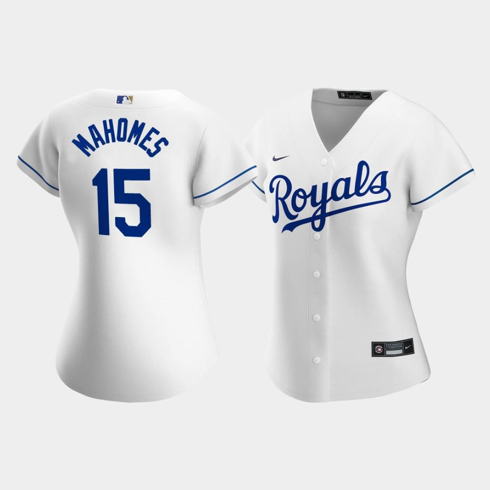 Women's Kansas City Royals Patrick Mahomes 15 White Home Player Jersey Jersey