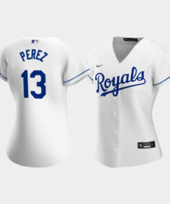 Women's Kansas City Royals Salvador Perez 13 White Home Player Jersey Jersey