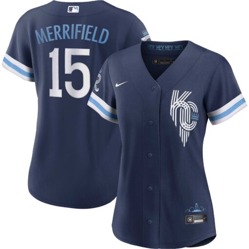 Women's Kansas City Royals Whit Merrifield Navy City Connect Player Jersey