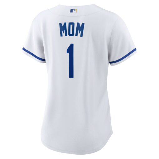 Women's Kansas City Royals White #1 Mom Home Jersey - Image 3