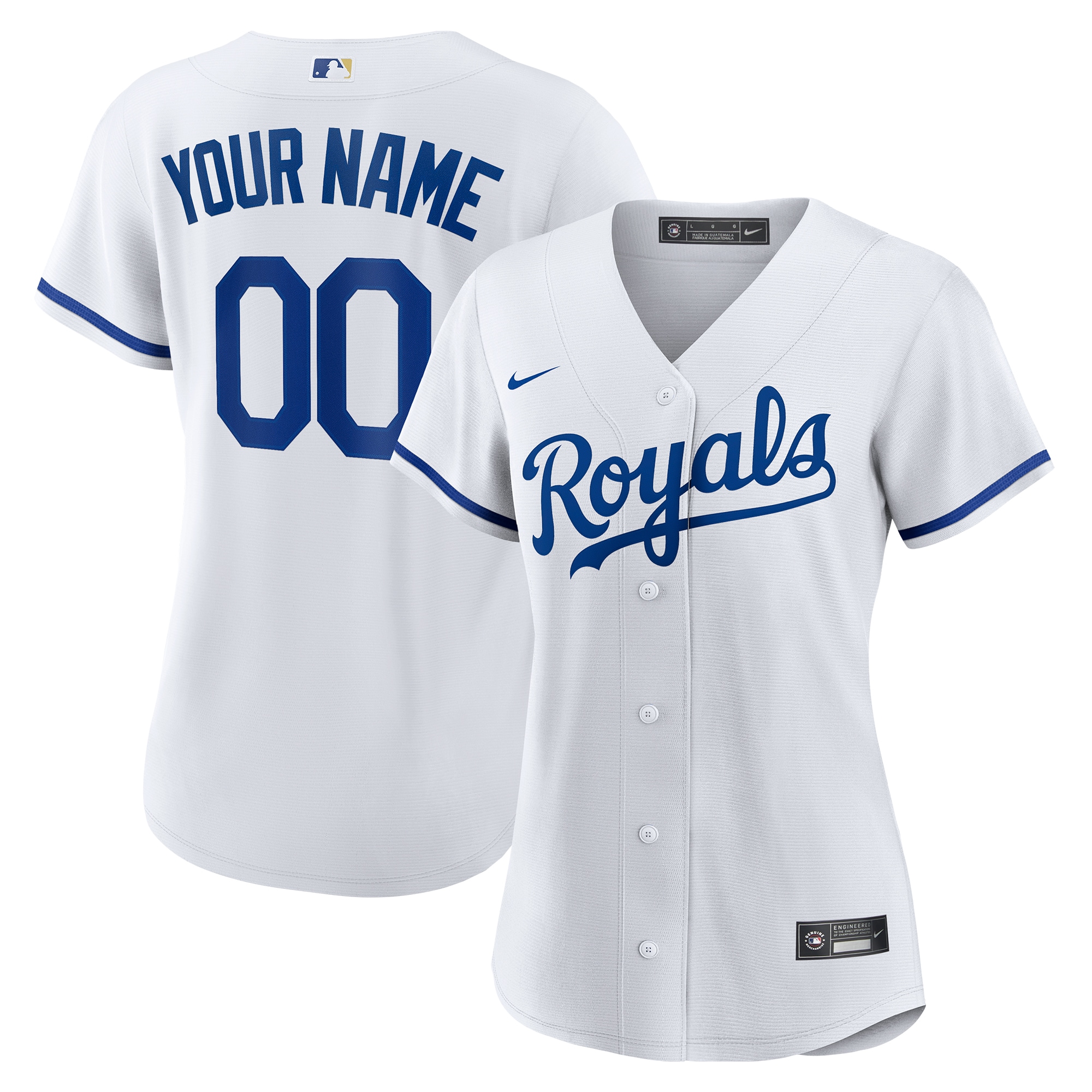 Women's Kansas City Royals White Custom Jersey