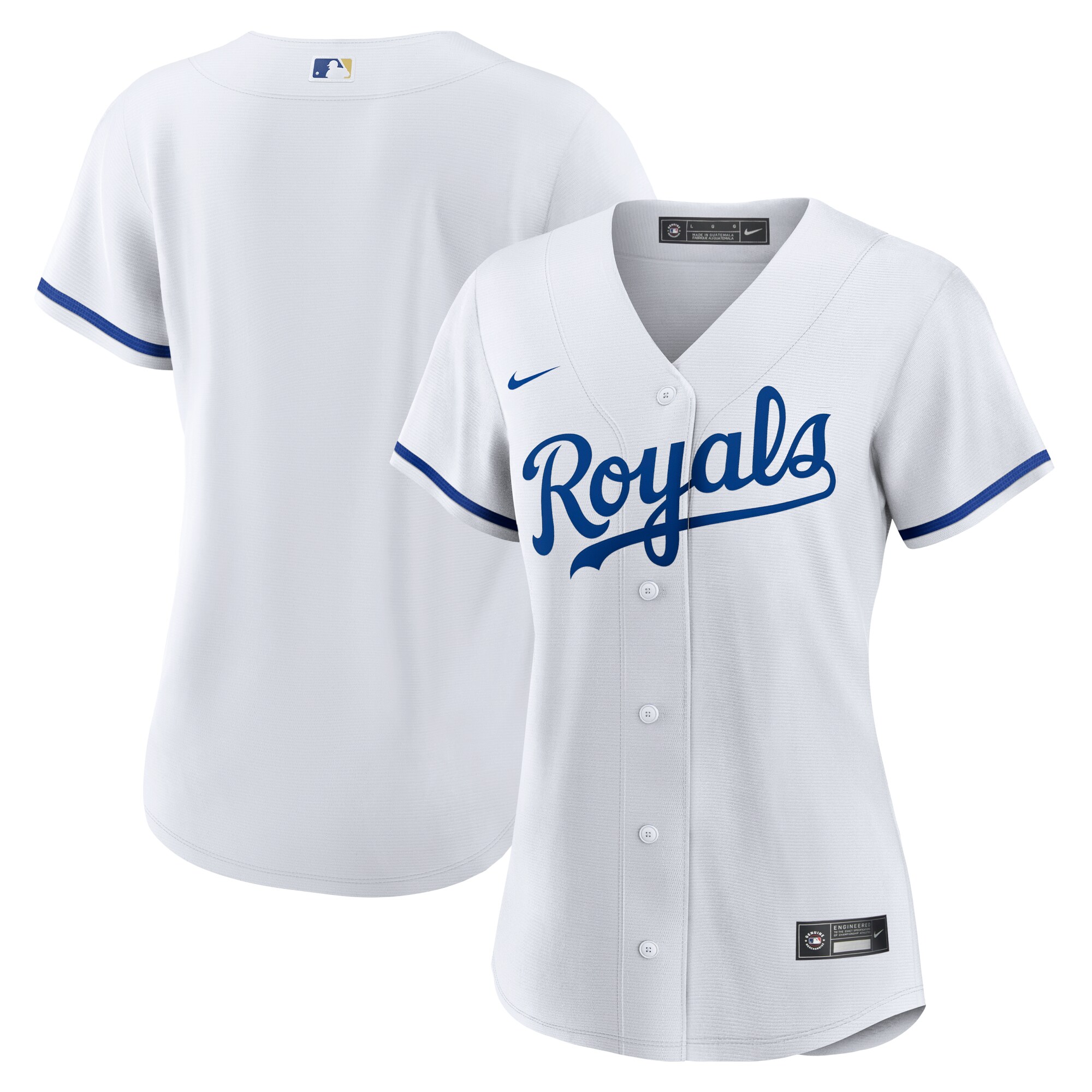 Women's Kansas City Royals White Home Team Logo Jersey
