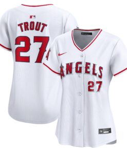 Women's Los Angeles Angels Mike Trout White Home Limited Player Jersey