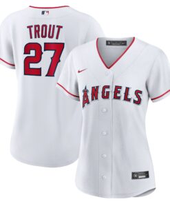 Women's Los Angeles Angels Mike Trout White Home Player Jersey