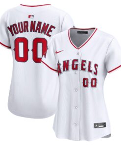 Women's Los Angeles Angels White Home Limited Custom Jersey