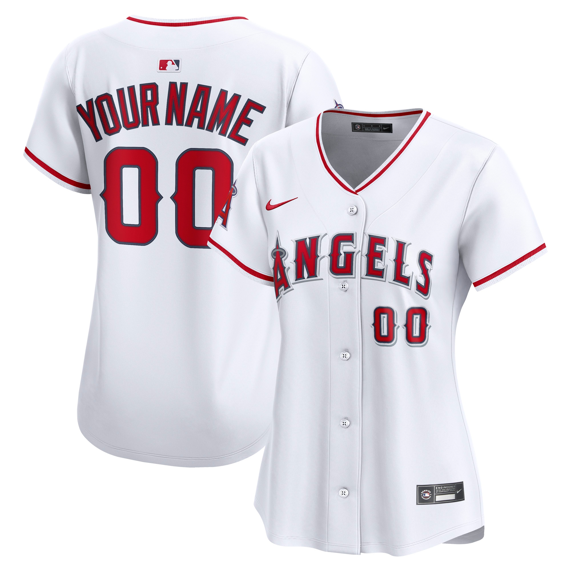 Women's Los Angeles Angels White Home Limited Custom Jersey