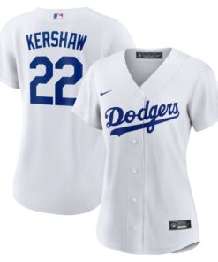 Women's Los Angeles Dodgers Clayton Kershaw White Home Player Jersey