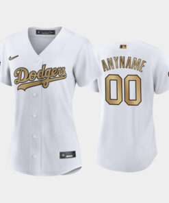 Women's Los Angeles Dodgers White 00 Custom Jersey