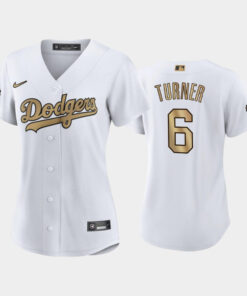 Women's Los Angeles Dodgers White 6 Trea Turner Jersey
