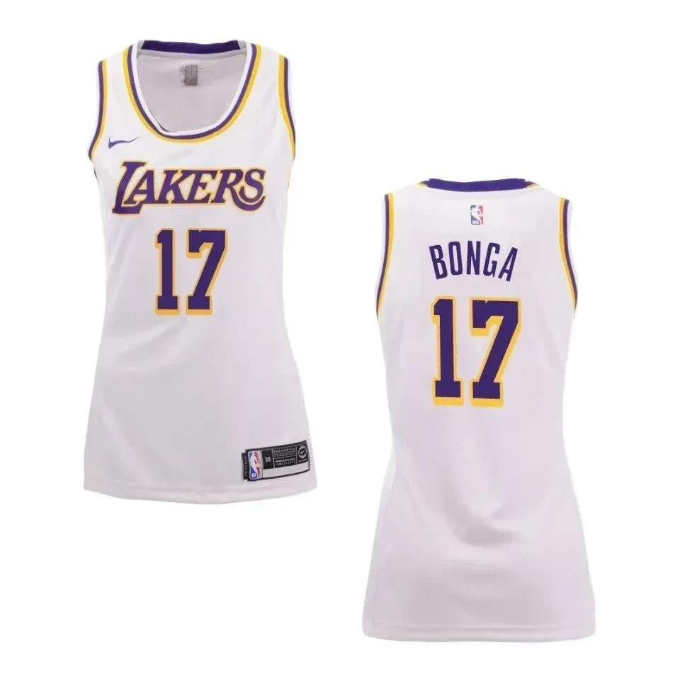 Women's Los Angeles Lakers 17 Isaac Bonga Association Swingman Jersey - White - JS754