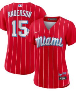 Women's Miami Marlins Brian Anderson Red City Connect Player Jersey
