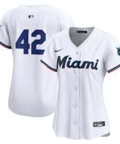 Women's Miami Marlins White 2024 Jackie Robinson Day Home Limited Jersey