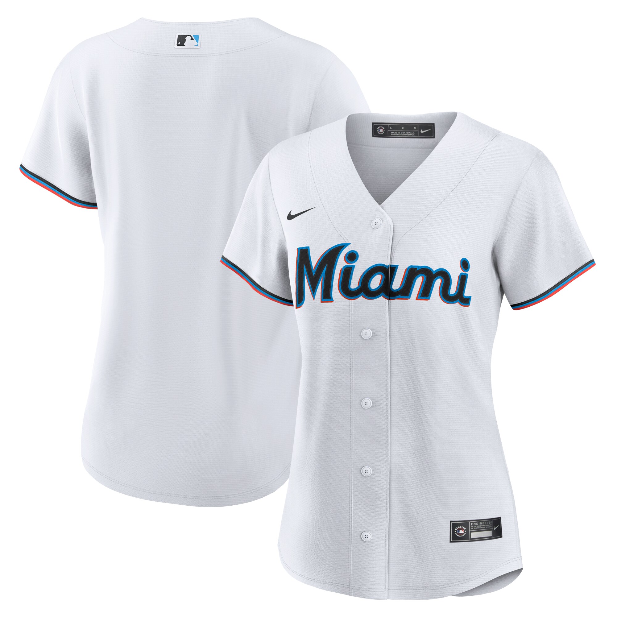 Women's Miami Marlins White Team Jersey