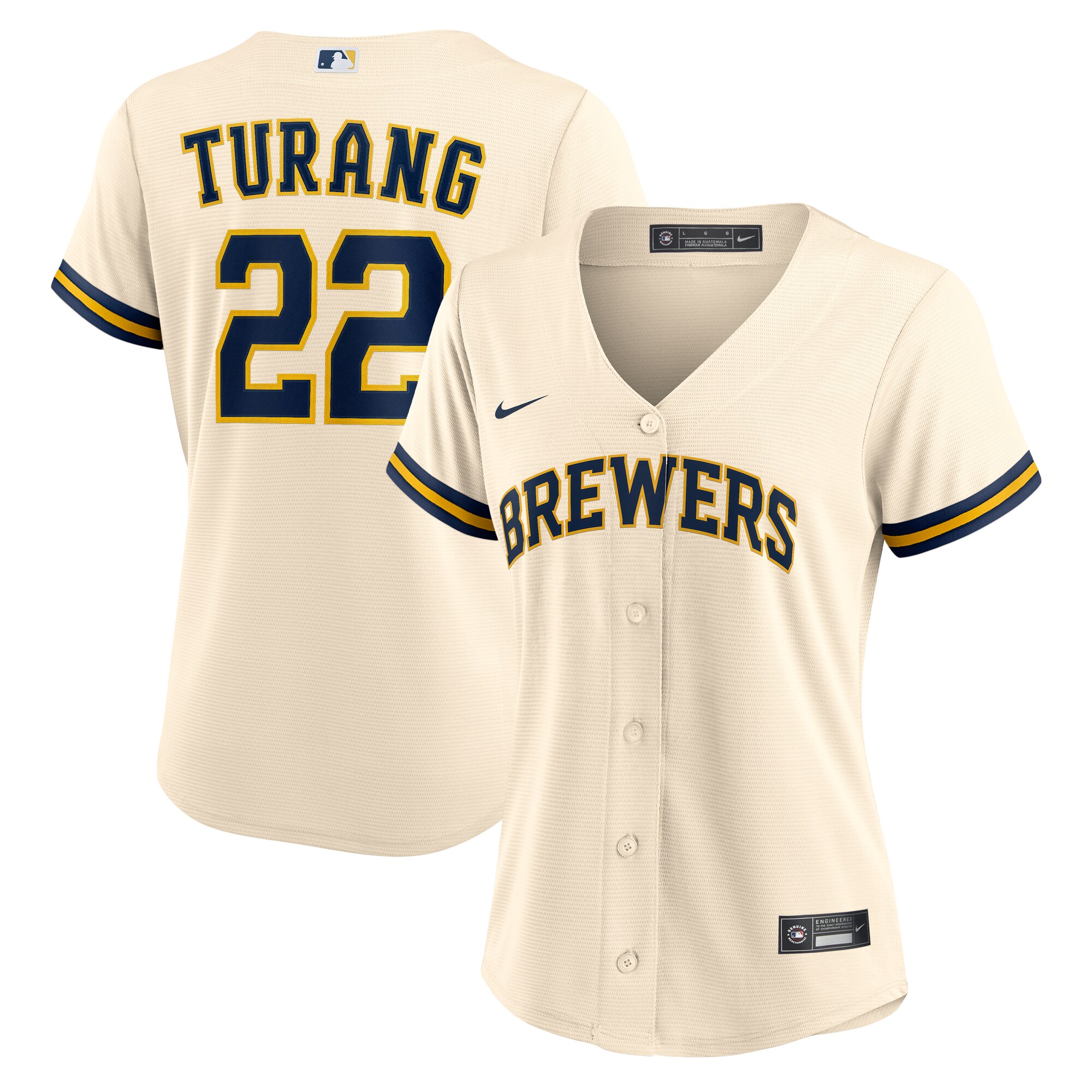 Women's Milwaukee Brewers Brice Turang White Home Jersey