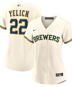Women's Milwaukee Brewers Christian Yelich Cream Home Player Jersey