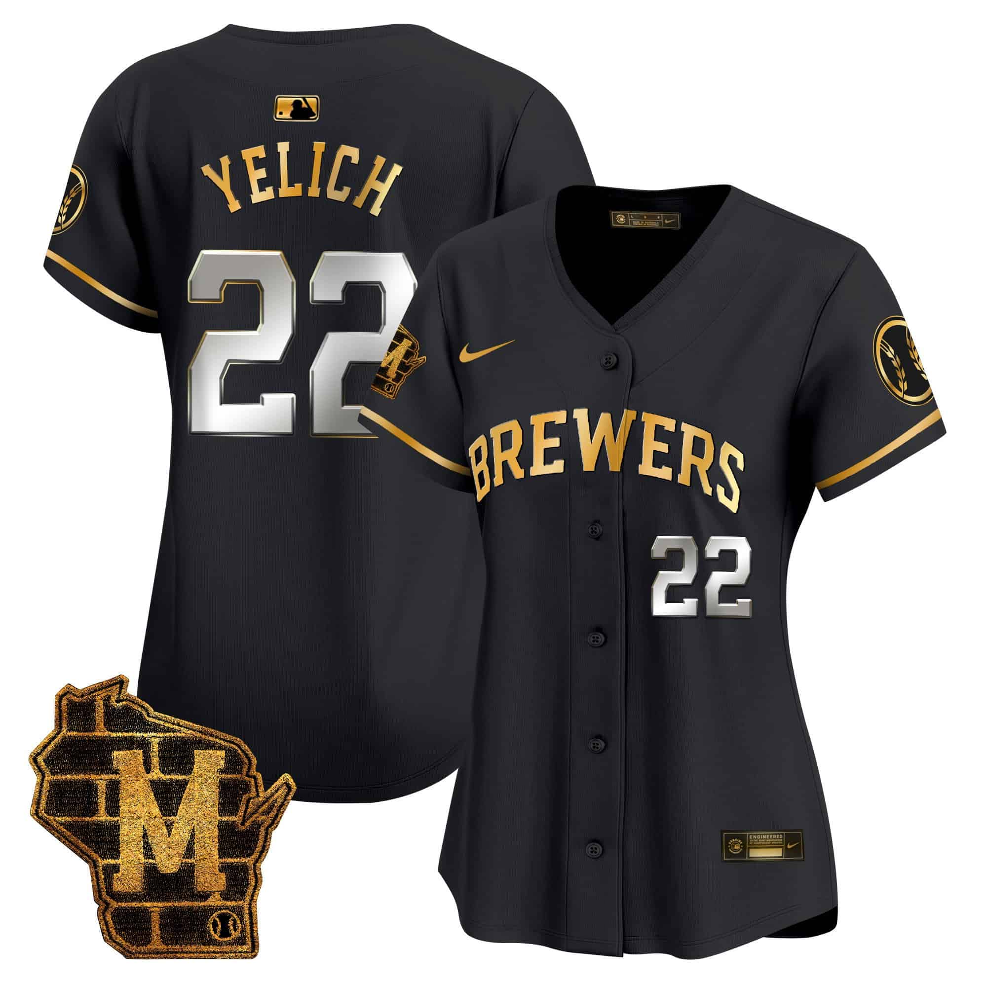Women's Milwaukee Brewers Home Patch Vapor Premier Limited Jersey