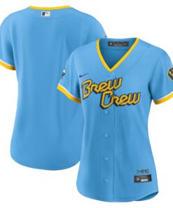 Women's Milwaukee Brewers Powder Blue City Connect Team Jersey