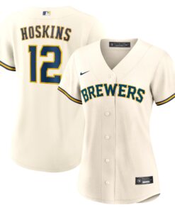Women's Milwaukee Brewers Rhys Hoskins White Home Jersey