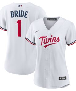 Women's Minnesota Twins White #1 Bride Home Jersey