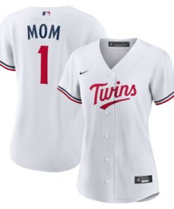 Women's Minnesota Twins White #1 Mom Home Jersey