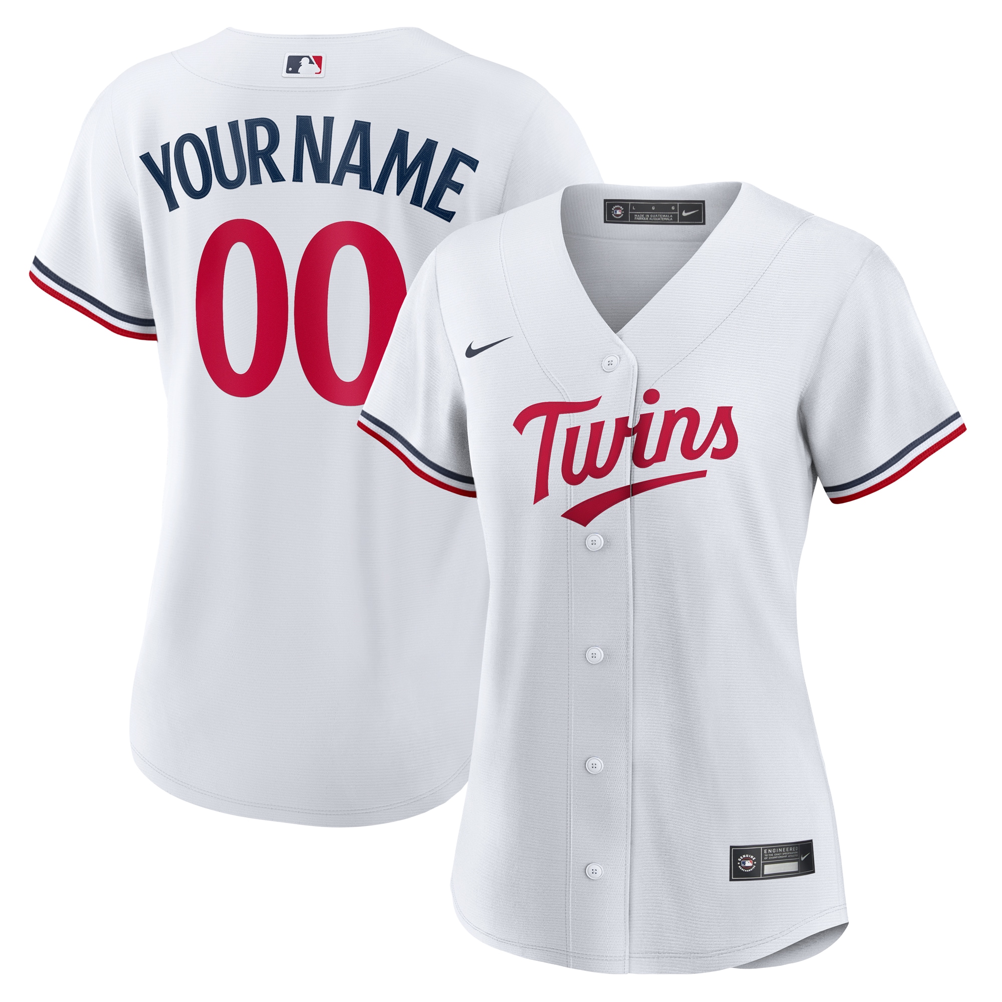 Women's Minnesota Twins White Home Custom Jersey